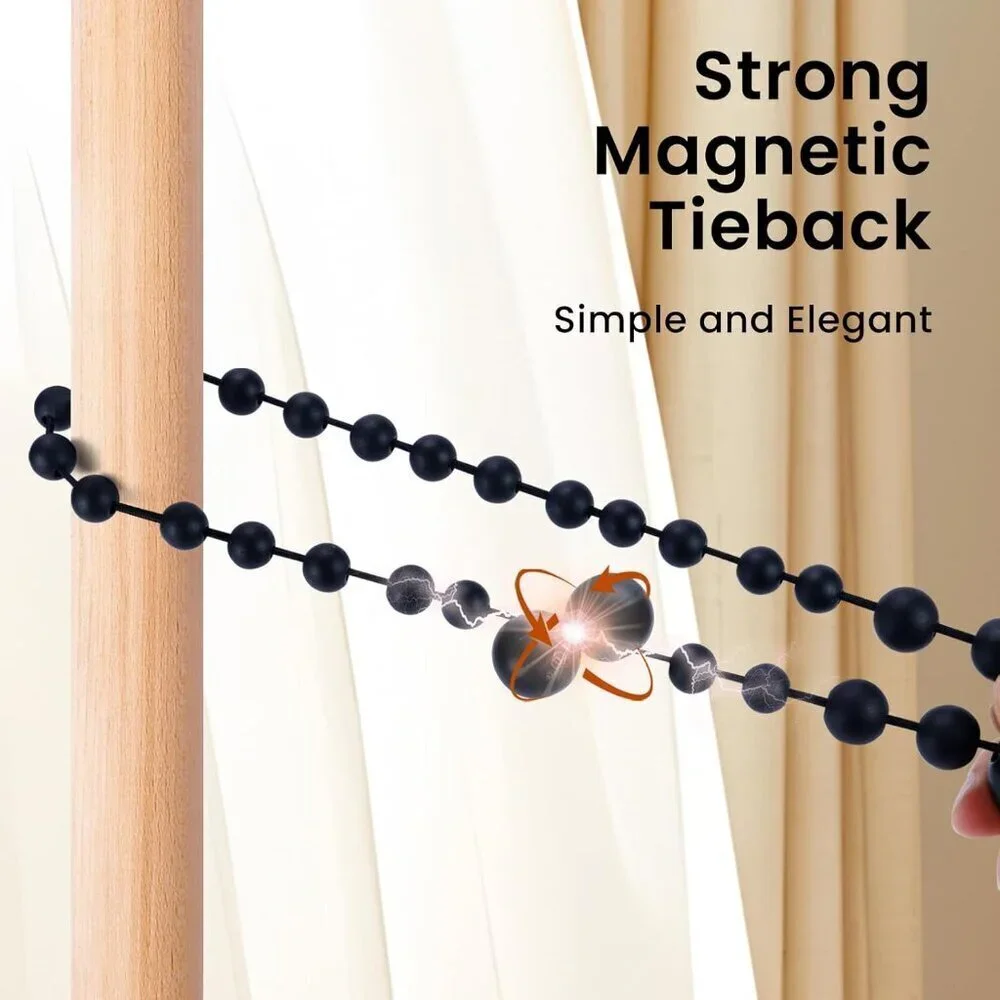 Magnetic Curtain Tiebacks Black Curtain Holdbacks Curtains 2 Pack Nursery Decor